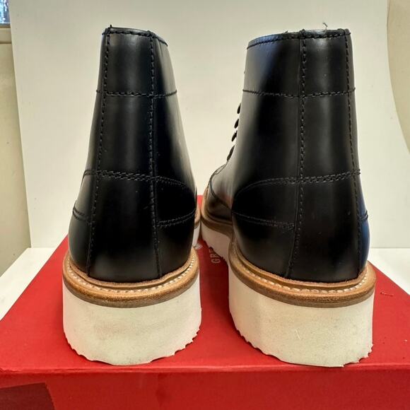 NIB Grenson Andy Monkey Boots Lace Toe Black Pull Up Leather UK 8.5 / US 9.5 main image 6